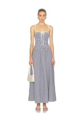MORE TO COME Abby Maxi Dress in Blue. Size L. Also in XXS, XS, S, M, XL.