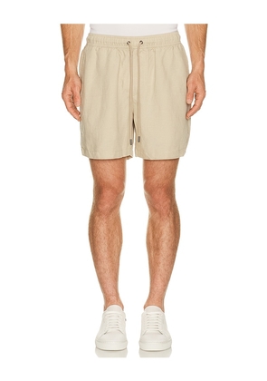 onia Air Linen Pull On Short 6 in Brown. Size L. Also in S, M, XL/1X.