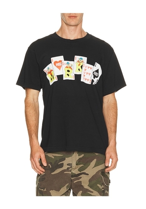 Market Royal Flush T-Shirt in Black. Size L. Also in S, M, XL/1X.