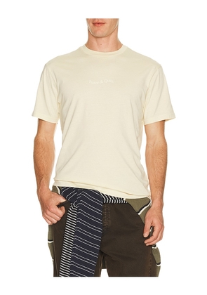 Museum of Peace and Quiet Wordmark T-Shirt in White. Size L. Also in XS, S, M, XL/1X.