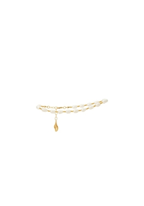 Frasier Sterling X For Love & Lemons Newport Anklet in Metallic Gold.