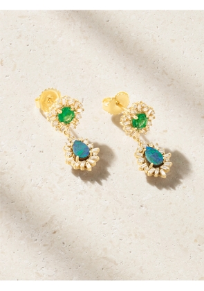 Suzanne Kalan - 18-karat Gold Multi-stone Earrings - Green - One size
