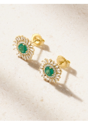 Suzanne Kalan - 18-karat Gold, Diamond And Emerald Earrings - Green - One size