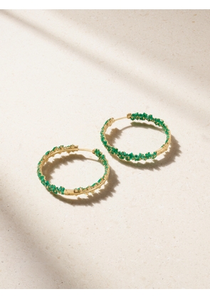 Suzanne Kalan - 18-karat Gold Emerald Hoop Earrings - Green - One size