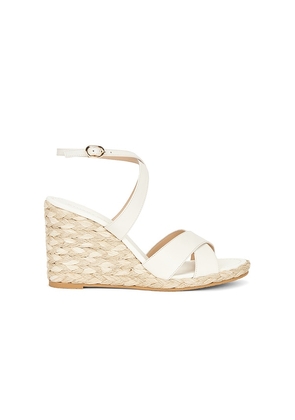 Stuart Weitzman Alyssa Wedge Sandal in Cream. Size 10. Also in 6, 9, 7, 7.5, 8, 8.5, 9.5.