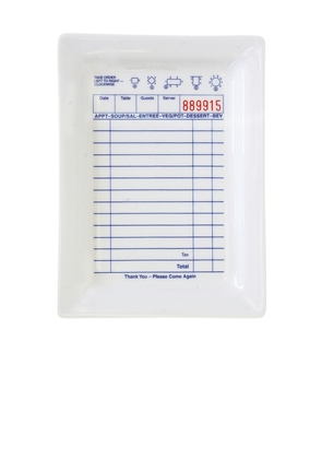 Fish's Eddy Guest Check Tray in White.