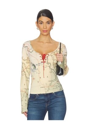 Tyler McGillivary Saylor Long Sleeve Top in Cream. Size L. Also in S, XS, M, XL/1X.
