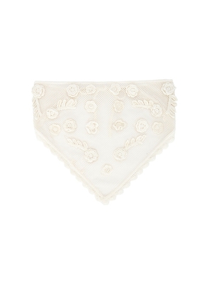 For Love & Lemons Floral Crochet Headscarf in White.