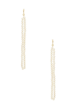 Galley Los Angeles Payton Pearl Drop Earrings in Ivory.