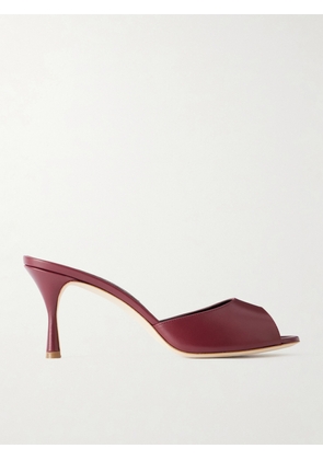 Manolo Blahnik - Jada 70 Leather Mules - Burgundy - IT36,IT36.5,IT37,IT37.5,IT38,IT38.5,IT39,IT39.5,IT40,IT40.5,IT41,IT41.5,IT42