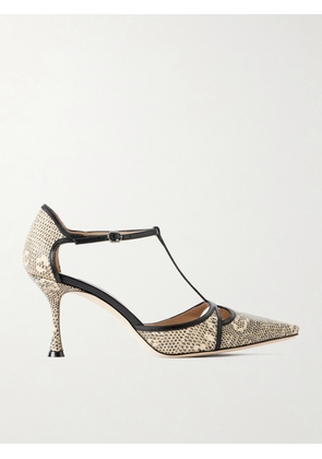 Manolo Blahnik - Gish 70 Lizard-effect Leather Pumps - Animal Print - IT36,IT38,IT39,IT39.5,IT40.5,IT41,IT41.5,IT42