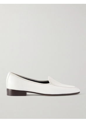 The Row - Adam Glossed-leather Penny Loafers - White - IT35,IT36,IT37,IT37.5,IT38,IT38.5,IT39,IT39.5,IT40,IT40.5,IT41,IT42