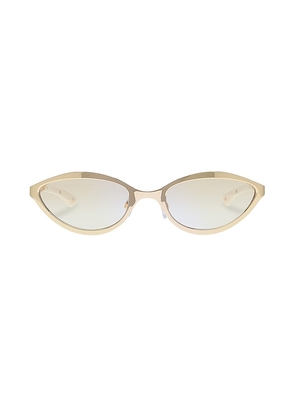 Le Specs Glitch in Metallic Gold.