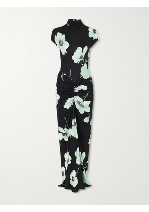 Alaïa - Jersey Floral-print Maxi Dress - Black - FR 38,FR 40,FR 44