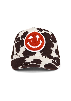 Happy Caps Cow Print Trucker Hat in Brown.