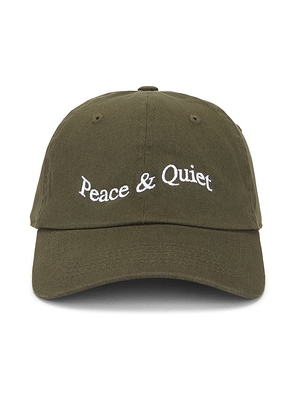 Museum of Peace and Quiet Wordmark Dad Hat in Green.