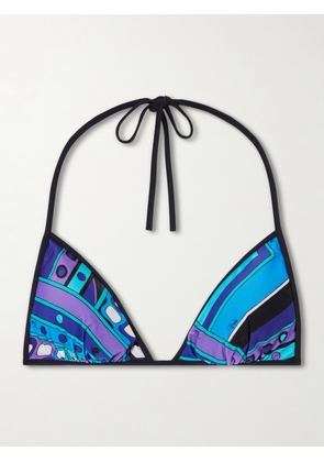 PUCCI - Printed Triangle Bikini Top - Blue - x small,small,medium,large,x large