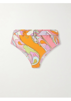 PUCCI - Printed Belted Bikini Briefs - Pink - x small,small,medium,large,x large