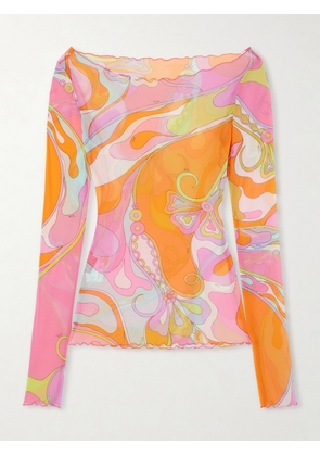 PUCCI - Printed Tulle Blouse - Pink - IT38,IT40,IT42,IT44,IT46,IT48