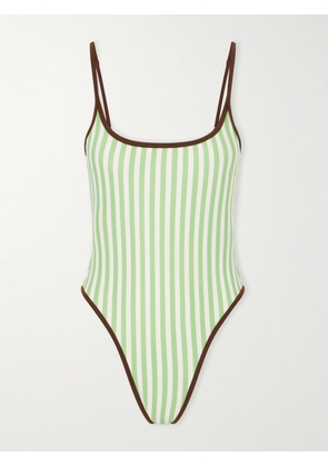 Haight - Pipping Thidu Striped Swimsuit - Green - x small,small,medium,large