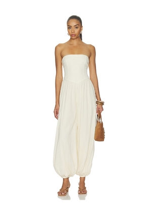 ROCOCO SAND Corset Jumpsuit in Cream. Size L. Also in S, XS, M, XL, XXL.
