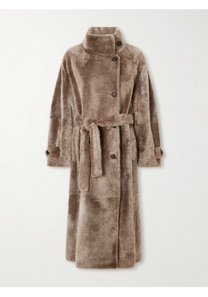 Brunello Cucinelli - Belted Shearling Coat - Brown - IT36,IT38,IT40,IT42,IT44,IT46