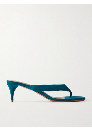 Alaïa - 55 Padded Suede Thong Sandals - Blue - IT36,IT37,IT38,IT39,IT40,IT41