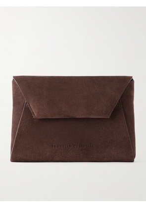 Brunello Cucinelli - Envelope Suede Mini Clutch - Brown - One size