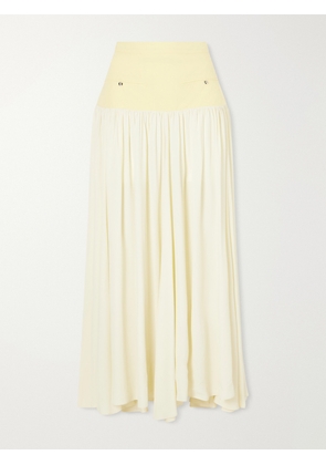 RABANNE - Cotton And Crepe Maxi Skirt - Yellow - FR 34,FR 36,FR 38,FR 40,FR 42,FR 44
