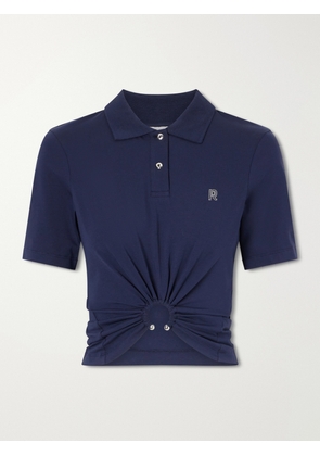 RABANNE - Embellished Cotton-blend Shirt - Blue - x small,small,medium,large,x large