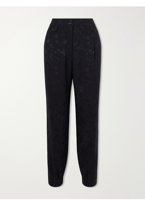 MAISON MAYLE - Gaucha Floral-jacquard Silk Tapered Pants - Black - US00,US0,US2,US4,US6,US8,US10,US12