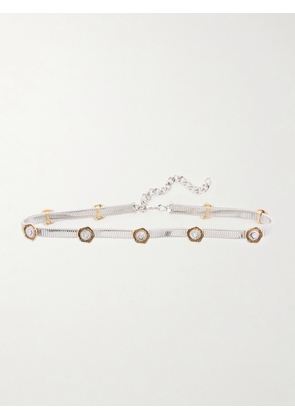 MAISON MAYLE - Flora Embellished Silver-tone Belt - Multi - S/M,M/L