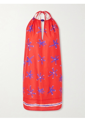 STAUD - Dani Floral-print Cotton Mini Dress - Red - x small,small,medium,large,x large