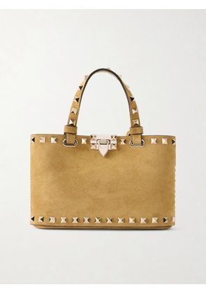 Valentino Garavani - Rockstud Mini Embellished Suede Tote - Brown - One size