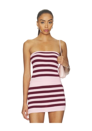 SNDYS Rita Knit Bandeau Top in Pink. Size L. Also in M, S, XL, XS, XXS.