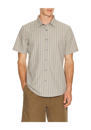 Rhone Brezza Linen Blend Short Sleeve Shirt in Brown. Size L. Also in S, M, XL/1X, XXL/2X.