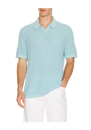Rhone Coastal Johnny Collar Polo in Blue. Size L. Also in S, XL/1X, XXL/2X.