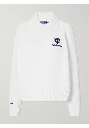 Polo Ralph Lauren - + Wimbledon Logo-embroidered Cotton Sweater - White - xx small,x small,small,medium,large,x large