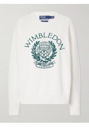 Polo Ralph Lauren - + Wimbledon Logo-embroidered Cotton Sweater - White - xx small,x small,small,medium,large,x large