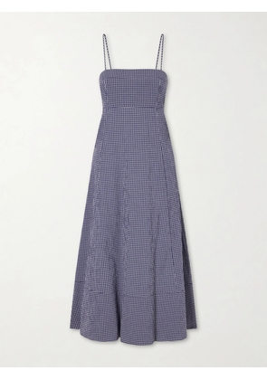 La Ligne - Thay Gingham Knot-detailed Cut-out Seersucker Midi Dress - Multi - xx small,x small,small,medium,large,x large