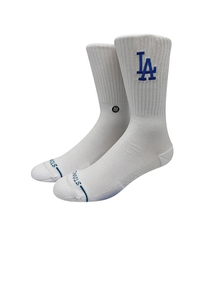Stance LA Dodgers Crest Socks in White. Size L. Also in M.