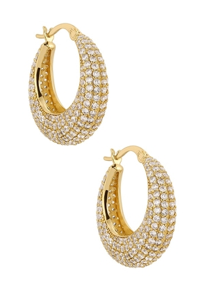 Lili Claspe Small Pave Becca Hoops in Metallic Gold.