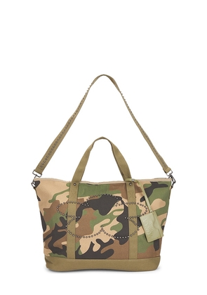 VANDYTHEPINK Studded Flower Tote Bag in Green.