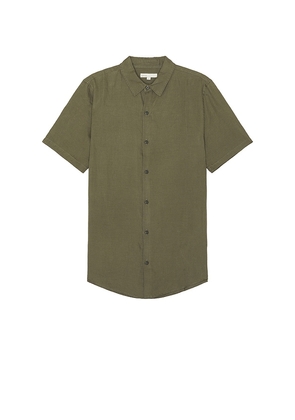 onia Jack Air Linen Shirt in Green. Size L. Also in S, M.