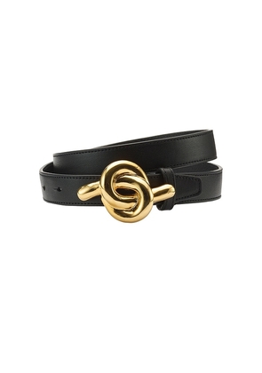 LELET NY Glossy Knot Leather Belt in Black. Size S. Also in M.