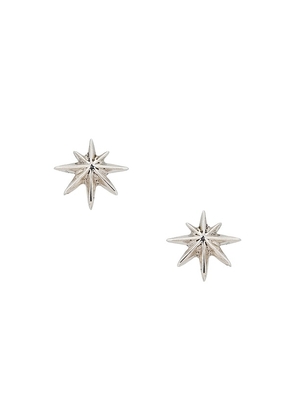MAPLE Hempstar Earrings 8mm in Metallic Silver.