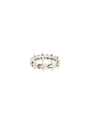 MAPLE Star Ring Medium in Metallic Silver. Size 8. Also in 10, 11, 7, 9.