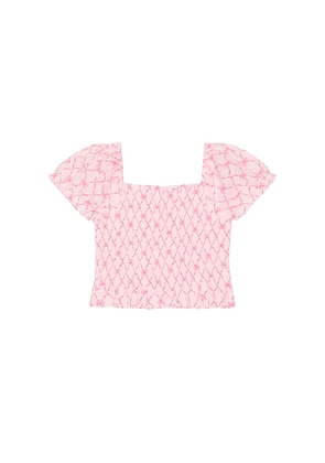 LoveShackFancy Tween Fabielle Top in Pink. Size 10. Also in 7, 8, 12, 14.