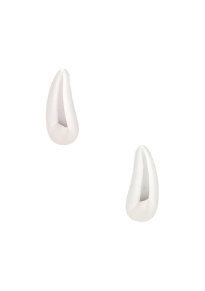 MEGA Penne Earrings in Metallic Silver.