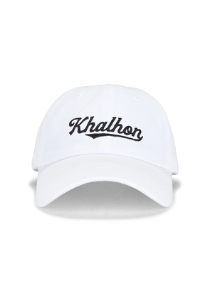 Khalhon Logo Ball Cap in White.